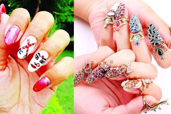 special nail art for navratri