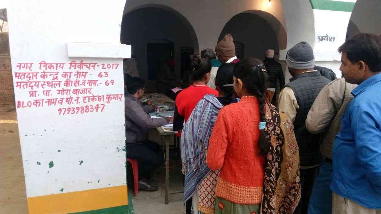 third phase nikay chunav voting live pics