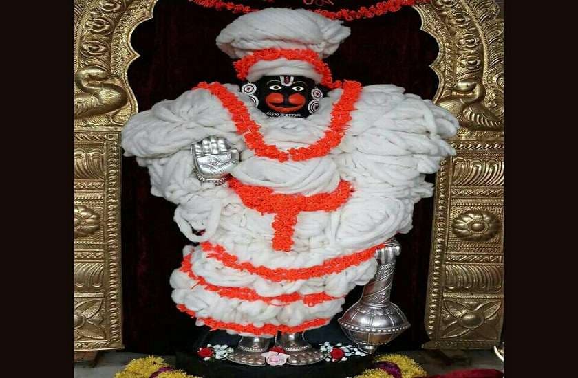 lord hanuman decorated with fruits