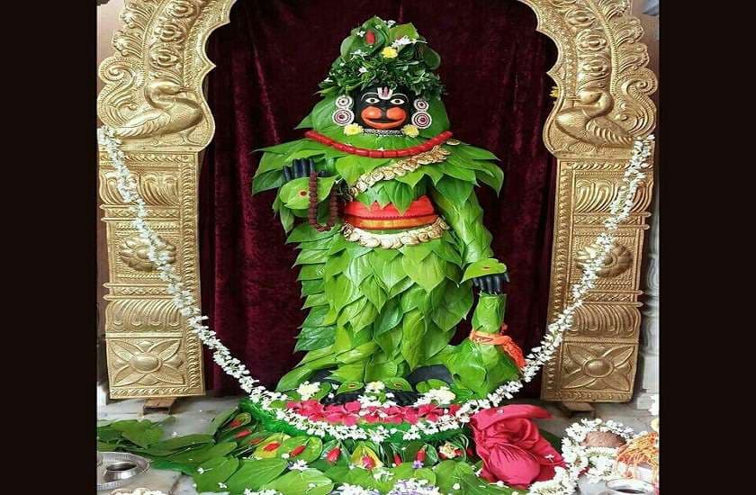 lord hanuman decorated with fruits