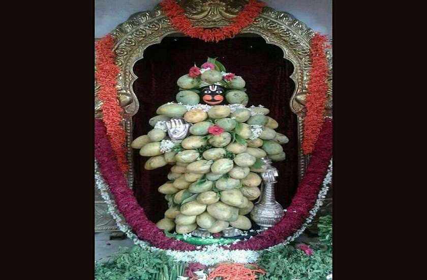 lord hanuman decorated with fruits