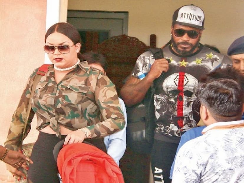 ipl star chris gayle with his wife