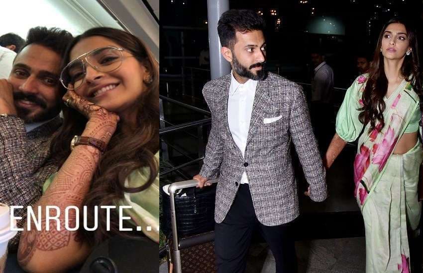 CANNES 2018 की तैयारी में सोनम और आनंद, एयरपोर्ट पर दिखे क्यूट अंदाज में...