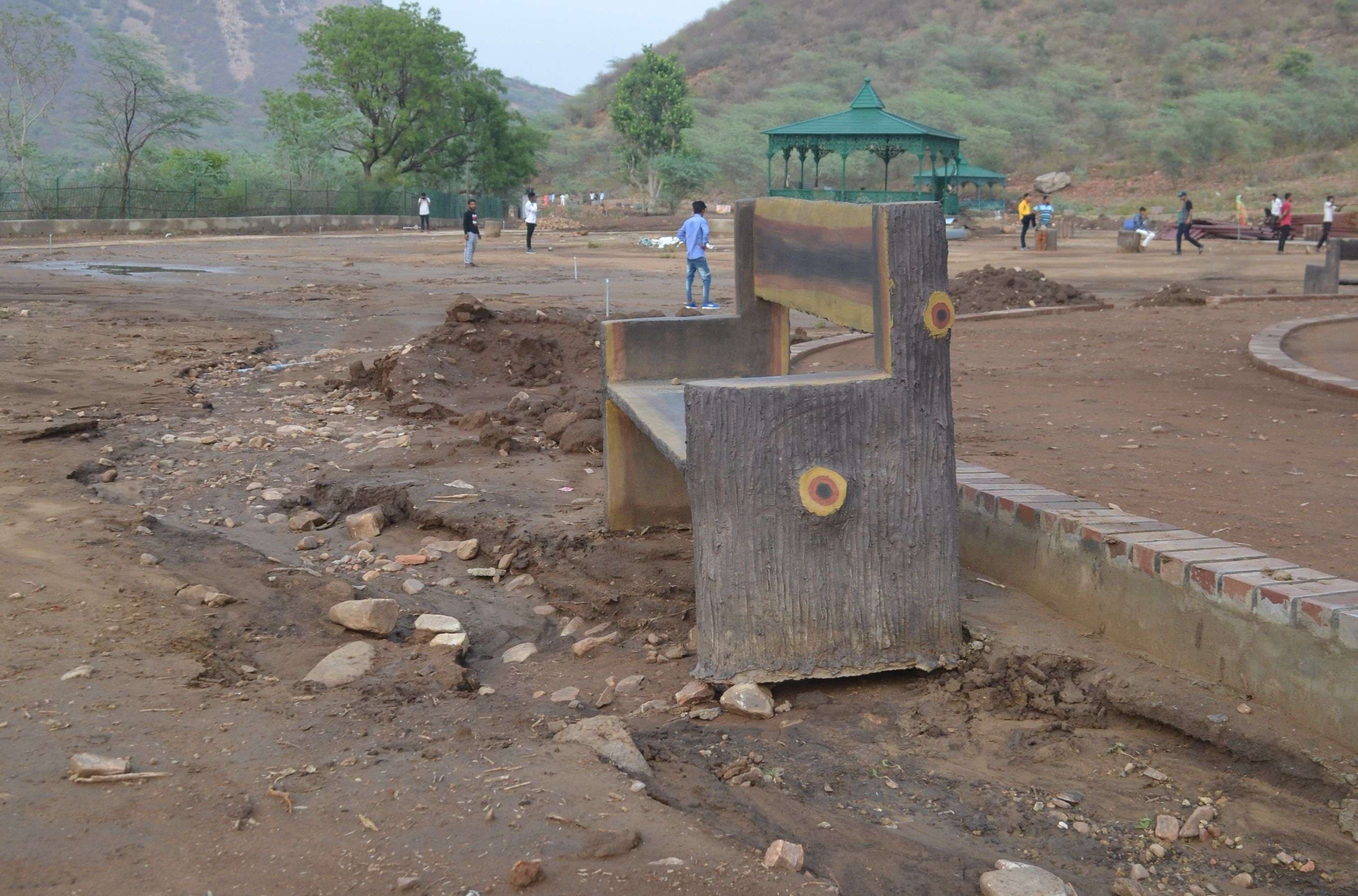 Alwar biodiversity park's condition after heavy rain in alwar