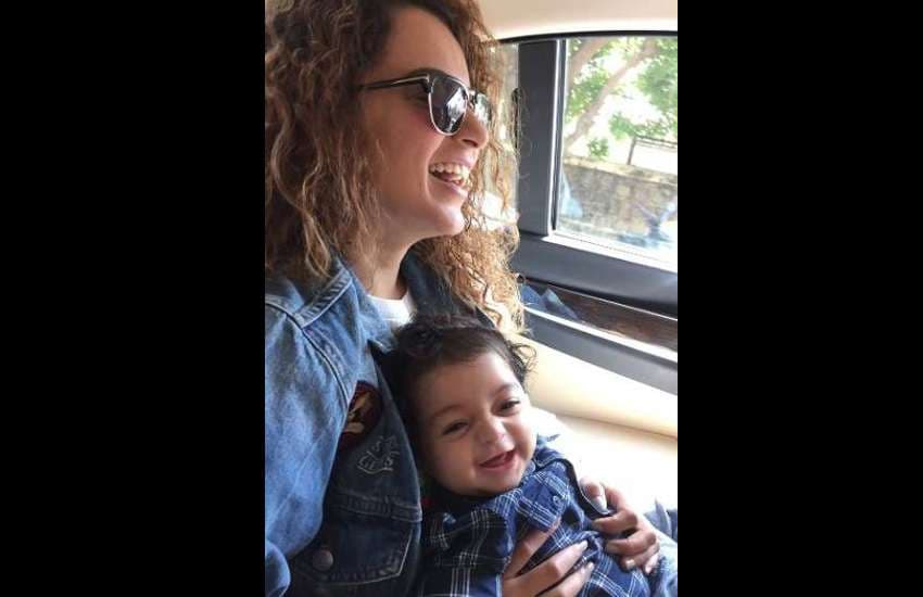 kangana ranaut and her nephew prithviraj latest cute photo viral