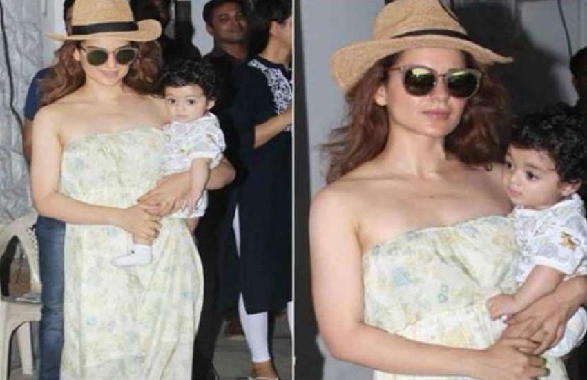 kangana ranaut and her nephew prithviraj latest cute photo viral