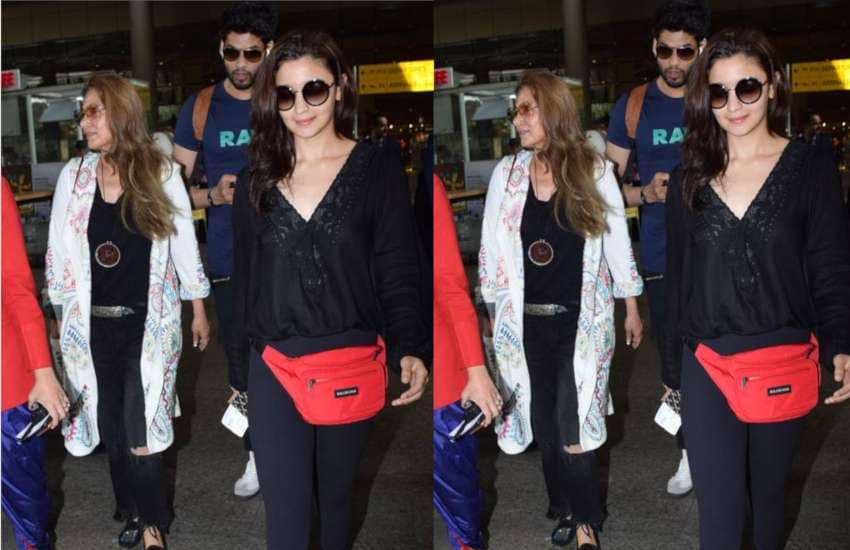 Alia bhatt and Dimple Kapadia spotted at mumbai airport