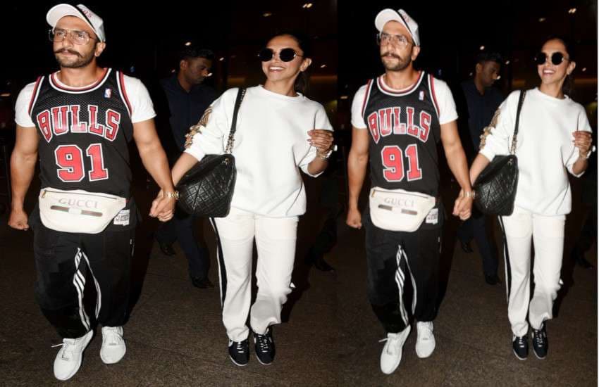 Ranveer singh and Deepika padukone spotted at mumbai airport