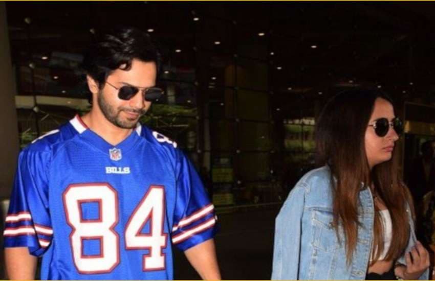 Varun Dhawan Natasha Dalal spot at airport