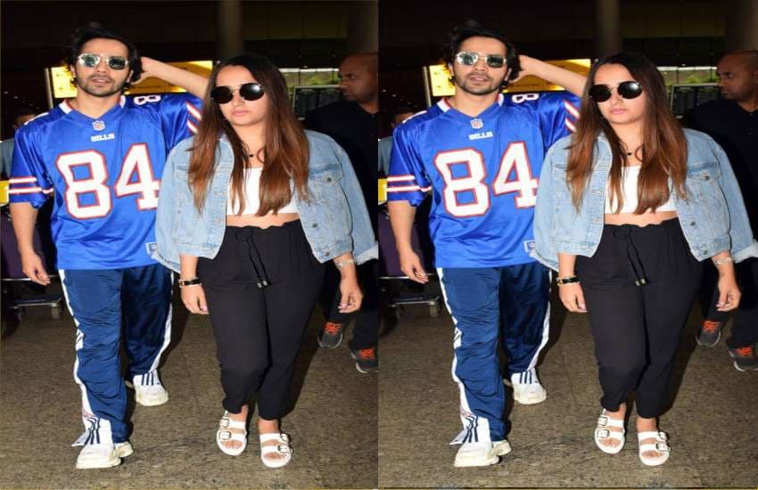 Varun Dhawan Natasha Dalal spot at airport