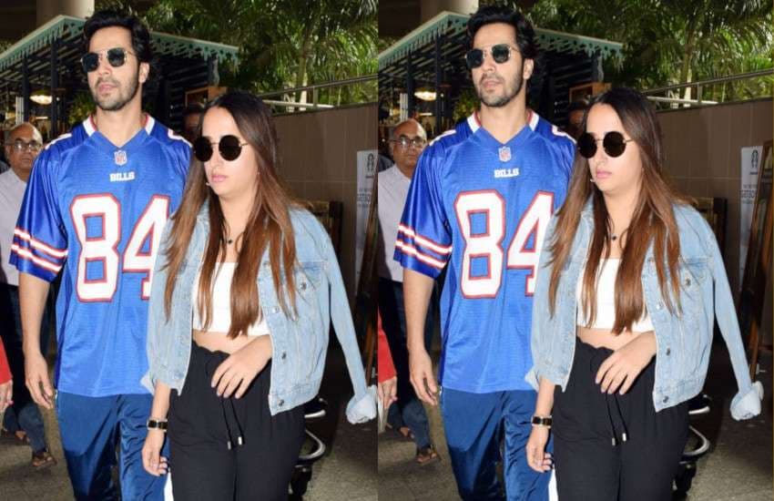 Varun Dhawan Natasha Dalal spot at airport