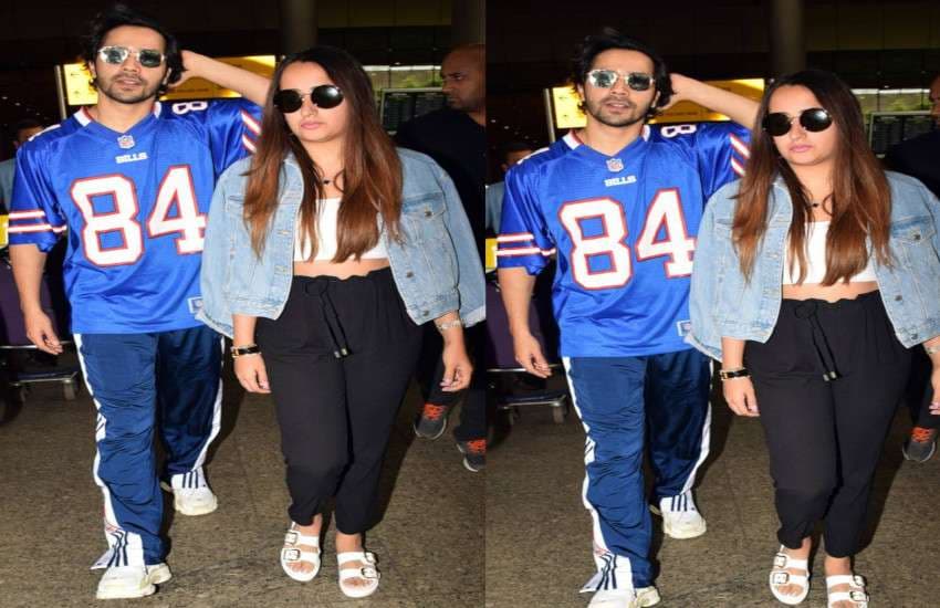 Varun Dhawan Natasha Dalal spot at airport