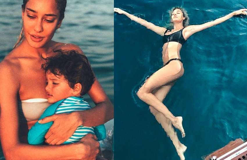 Lisa Haydon latest hot bikini photos with his son