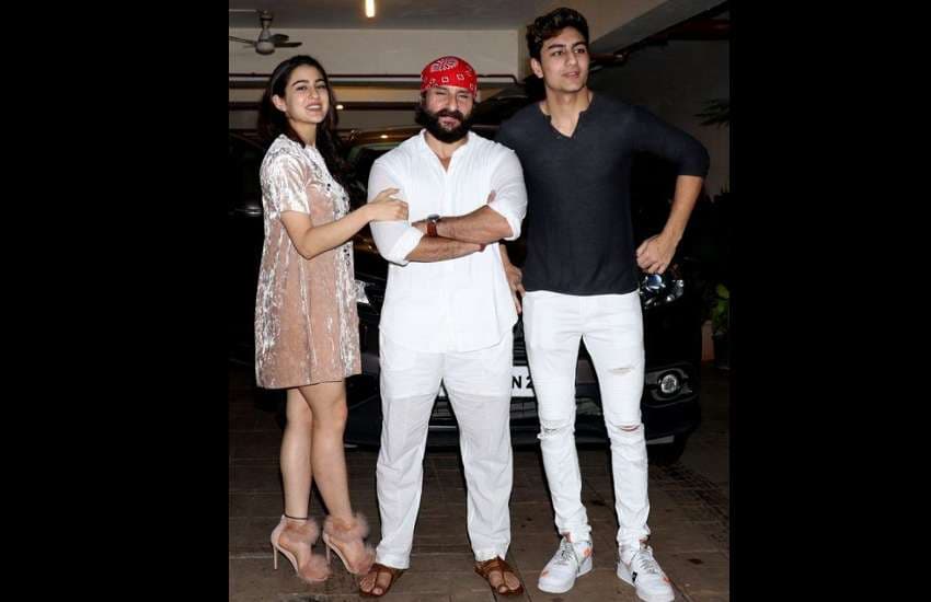 sara ali khan photos on saif ali khan birthday