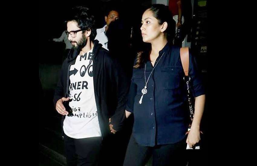 shahid kapoor and mira rajput spot outside the movie theatre photos