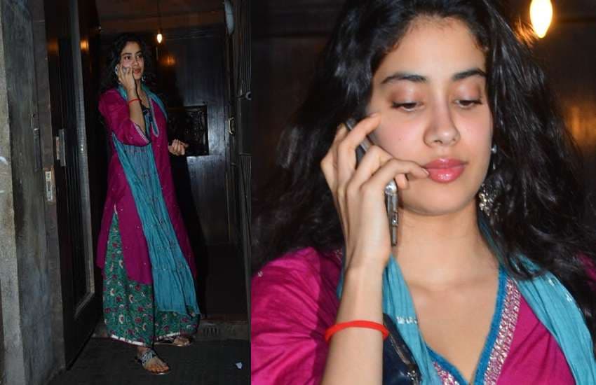 janhvi kapoor latest photos in pink suit