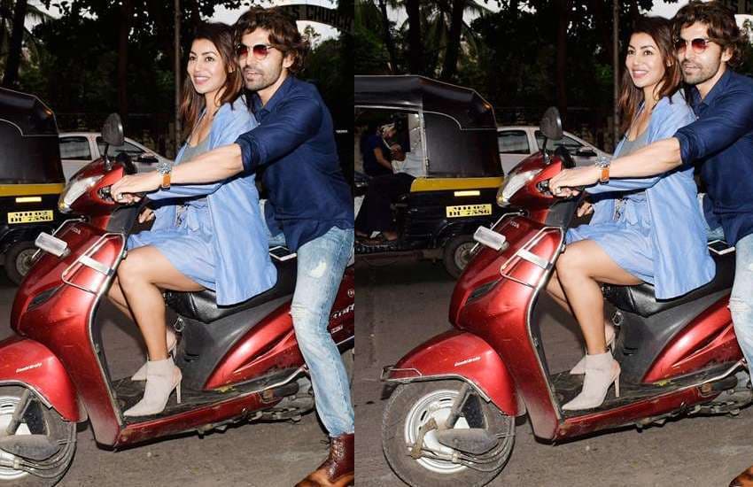 paltan star Gurmeet Choudhary and Debina Bonnerjee scooty ride photos