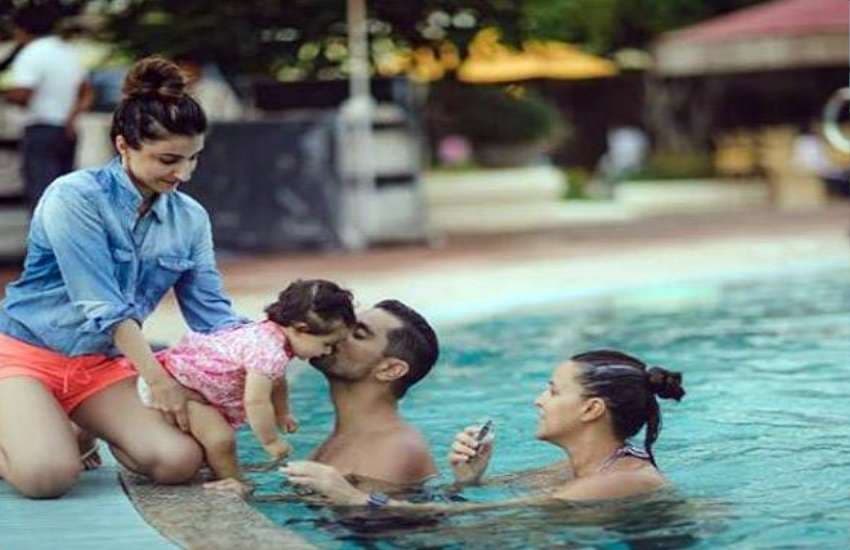 inaaya kemmu turns one neha dhupia wishes her with kiss