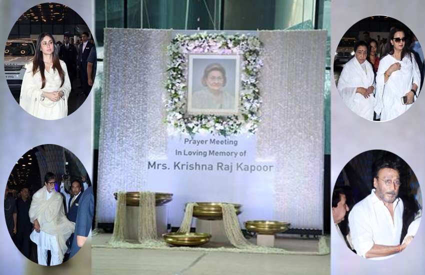 bollywood celebrities at krishna raj kapoor prayer meet