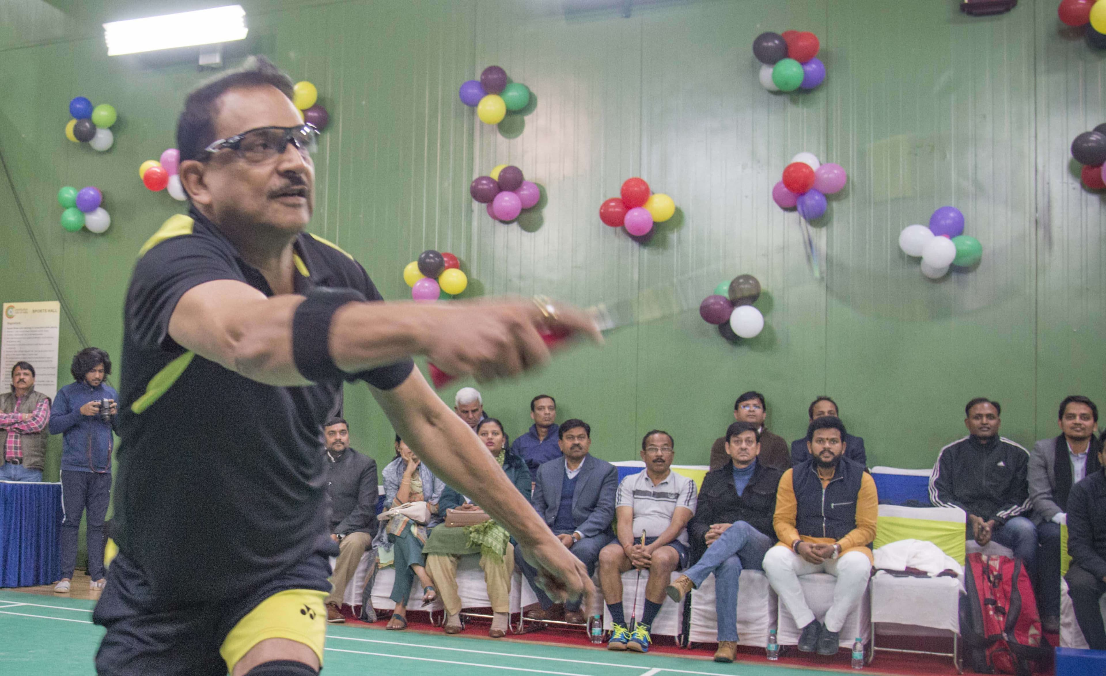 rajeev pratap playing badminton 