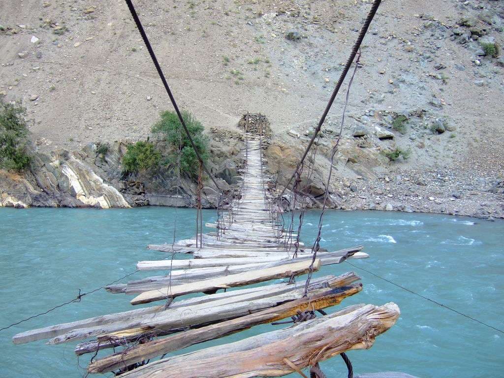 Scariest rope bridge in the world