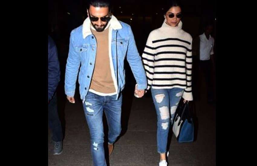 Deepika padukone and Ranveer Singh photos at airport