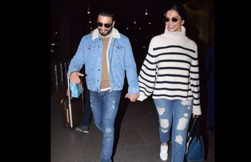 Deepika padukone and Ranveer Singh photos at airport