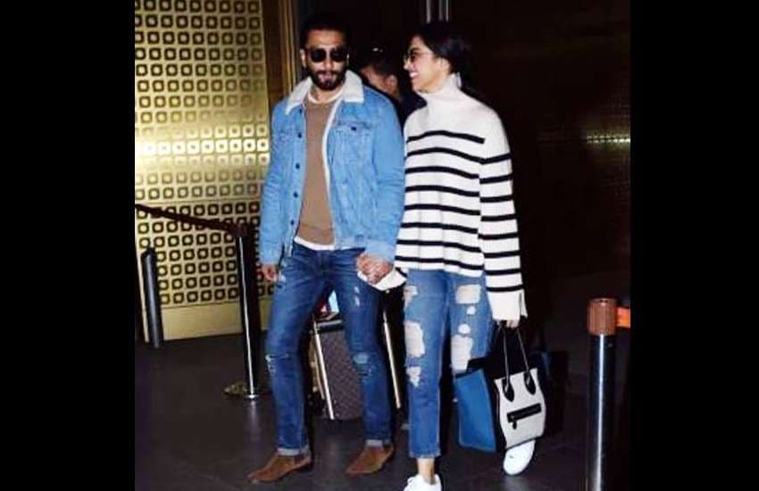 Deepika padukone and Ranveer Singh photos at airport