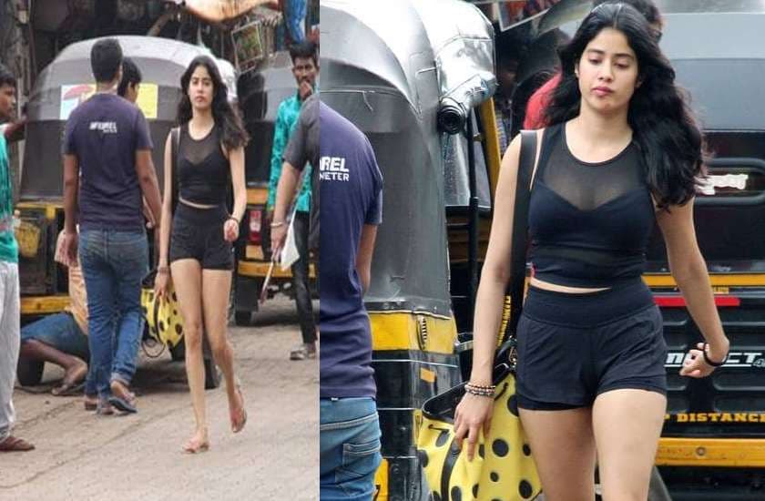 Janhvi kapoor in black gym clothes latest photos