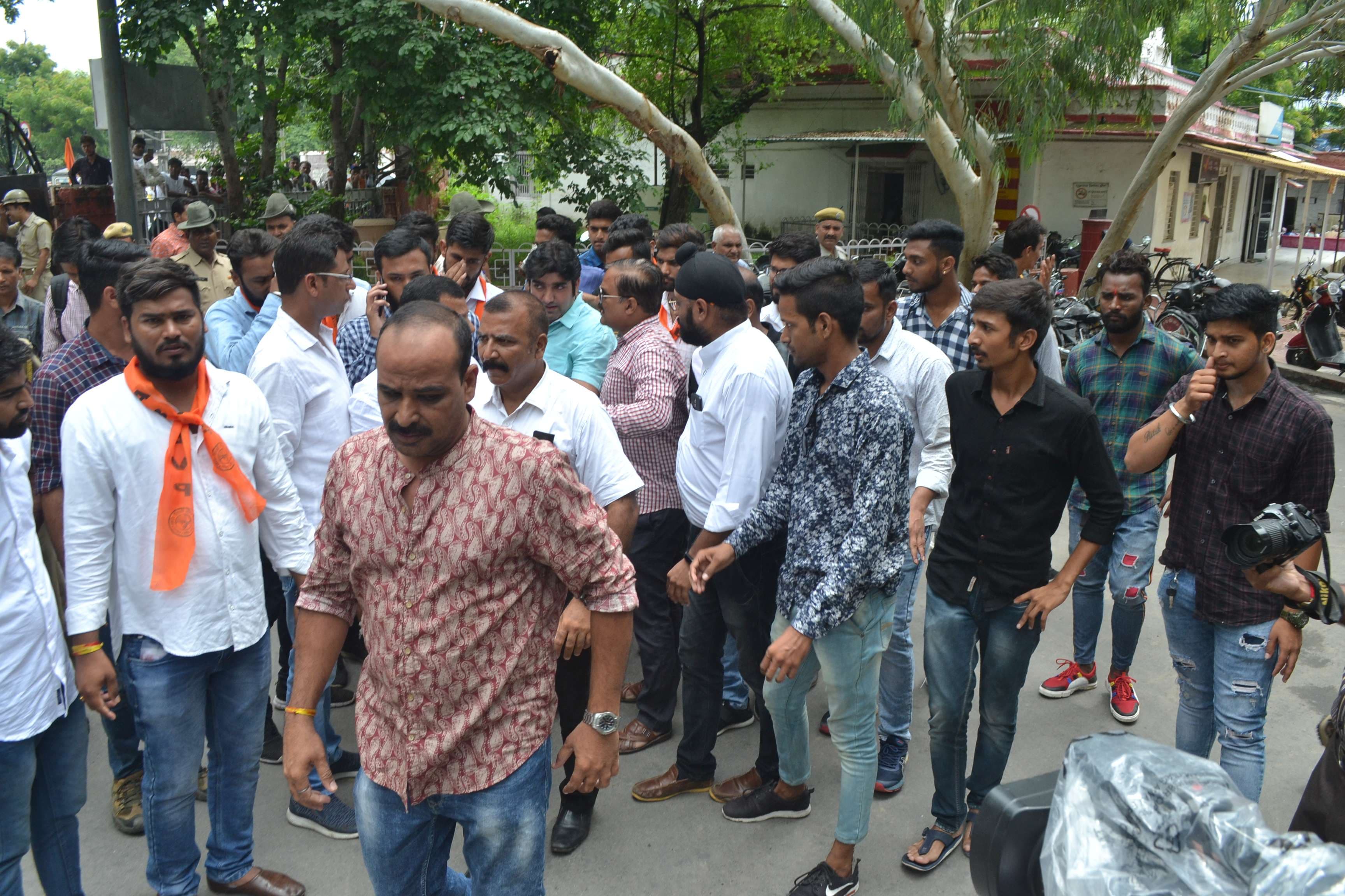 Students of ABVP protest on ajmer Collectorate