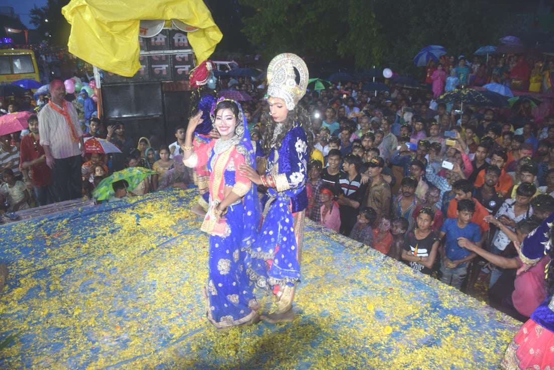 A pictorial tableau of the procession of Anant Chaturvedi in Jhalawar