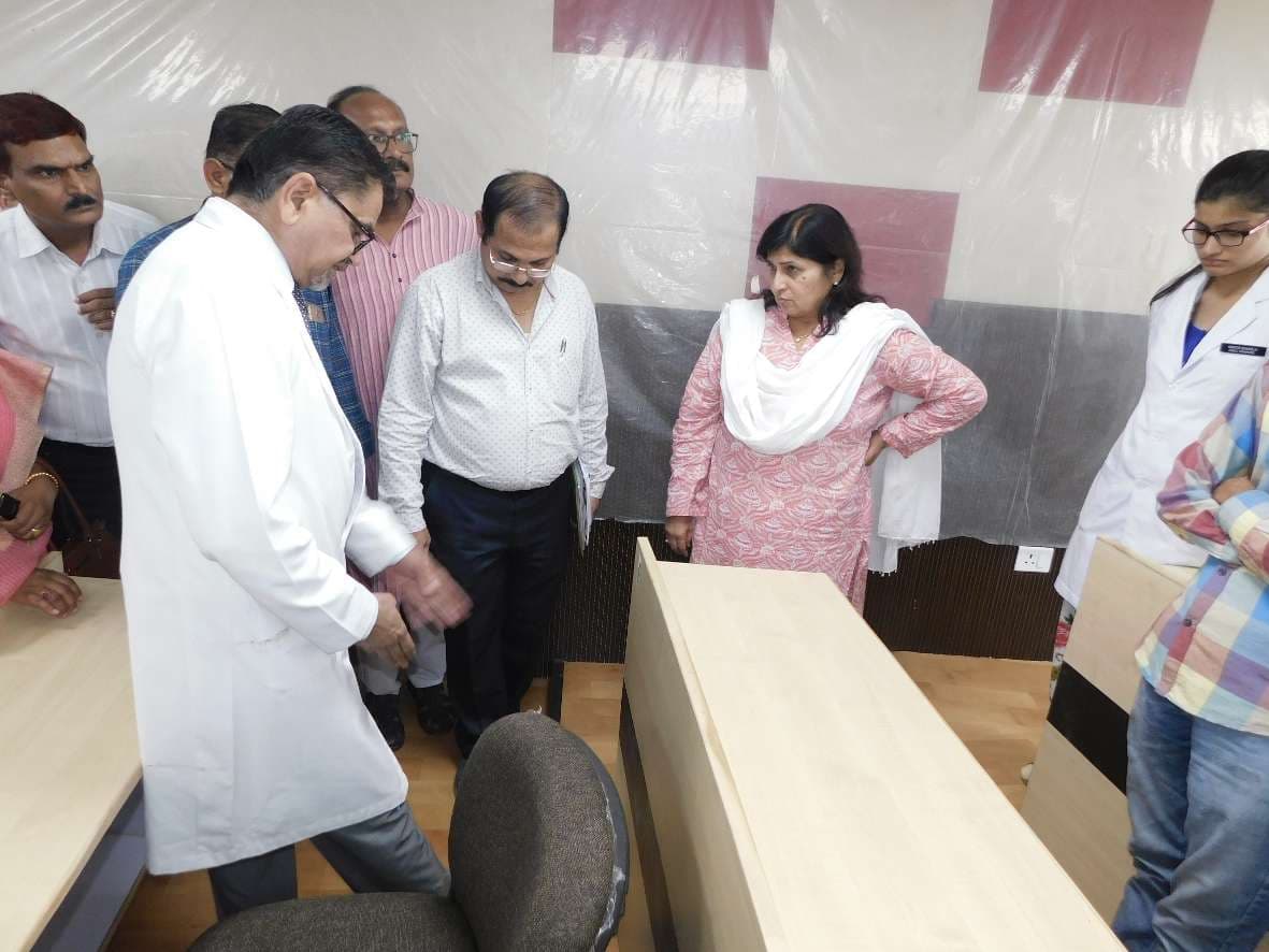 During the medical college inspection, Minister Dr. Vijayalakshmi revi