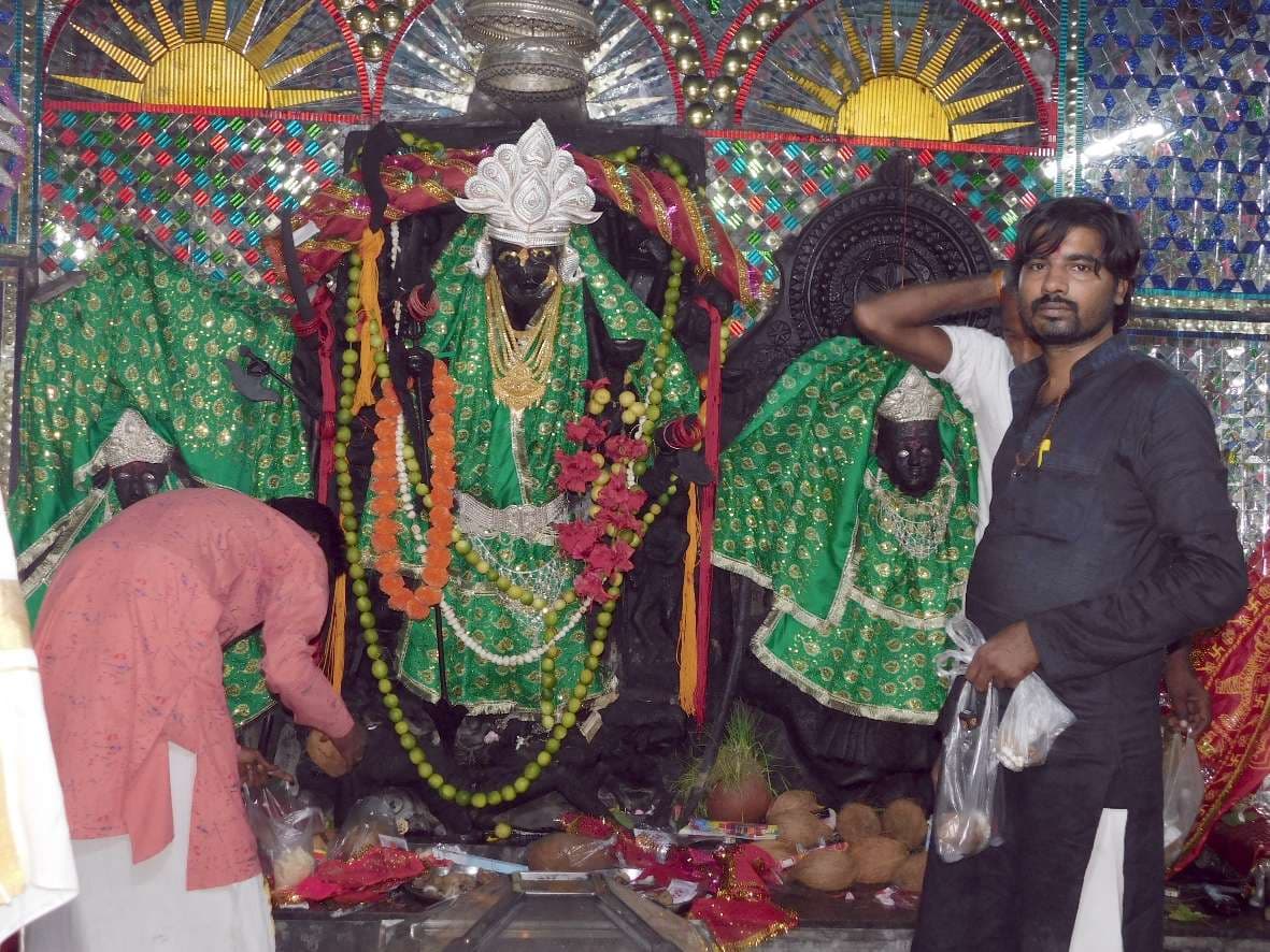 The queues of devotees in the court of Mata Rani to offer the eighth d