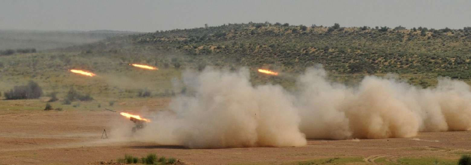 Army's Maneuvers in pokhran field firing range in jaisalmer