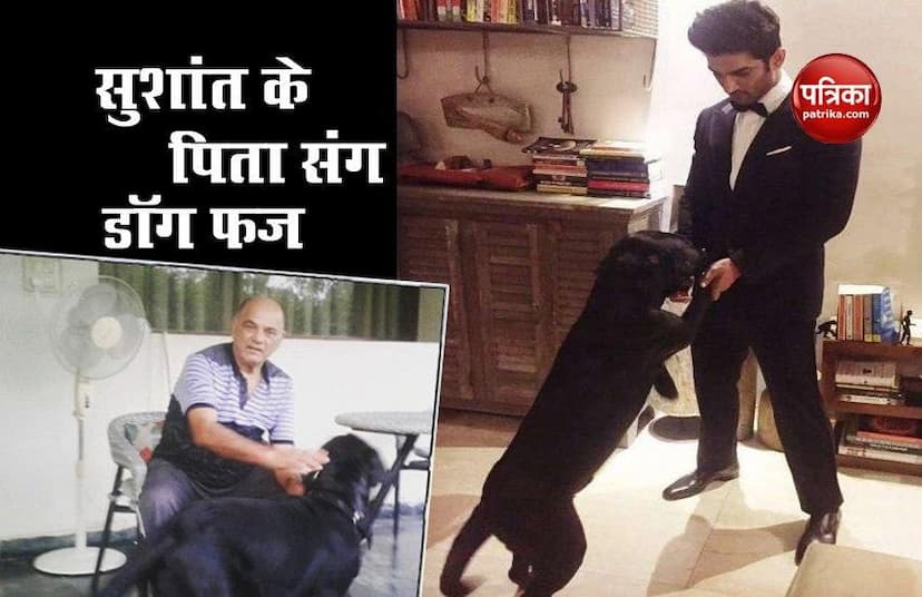 Sushant Singh Rajput Dog Fudge Support With His Dad Pics Viral