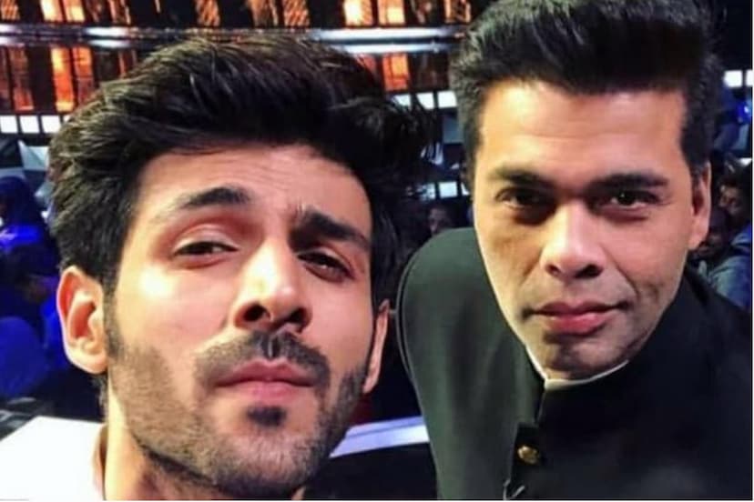 kartik aaryan karan johar spotted chatting with each other