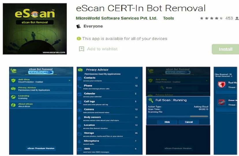 eScan CERT-In Bot Removal