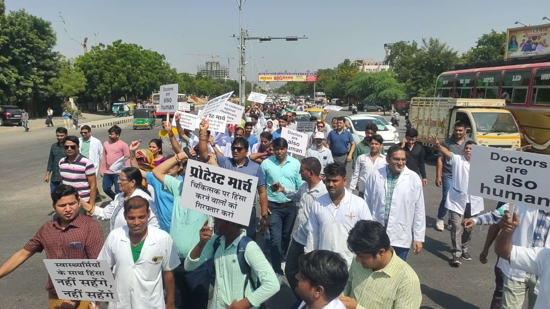 Private doctors strike, doctors took out rally