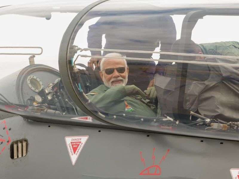  PM Narendra Modi in Tejas aircraft