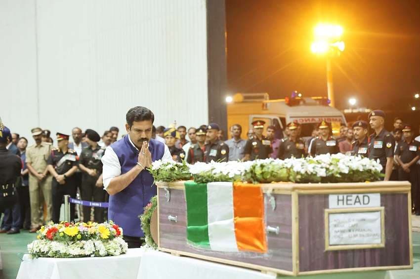 Martyr Pranjal's mortal remains reached Bengaluru