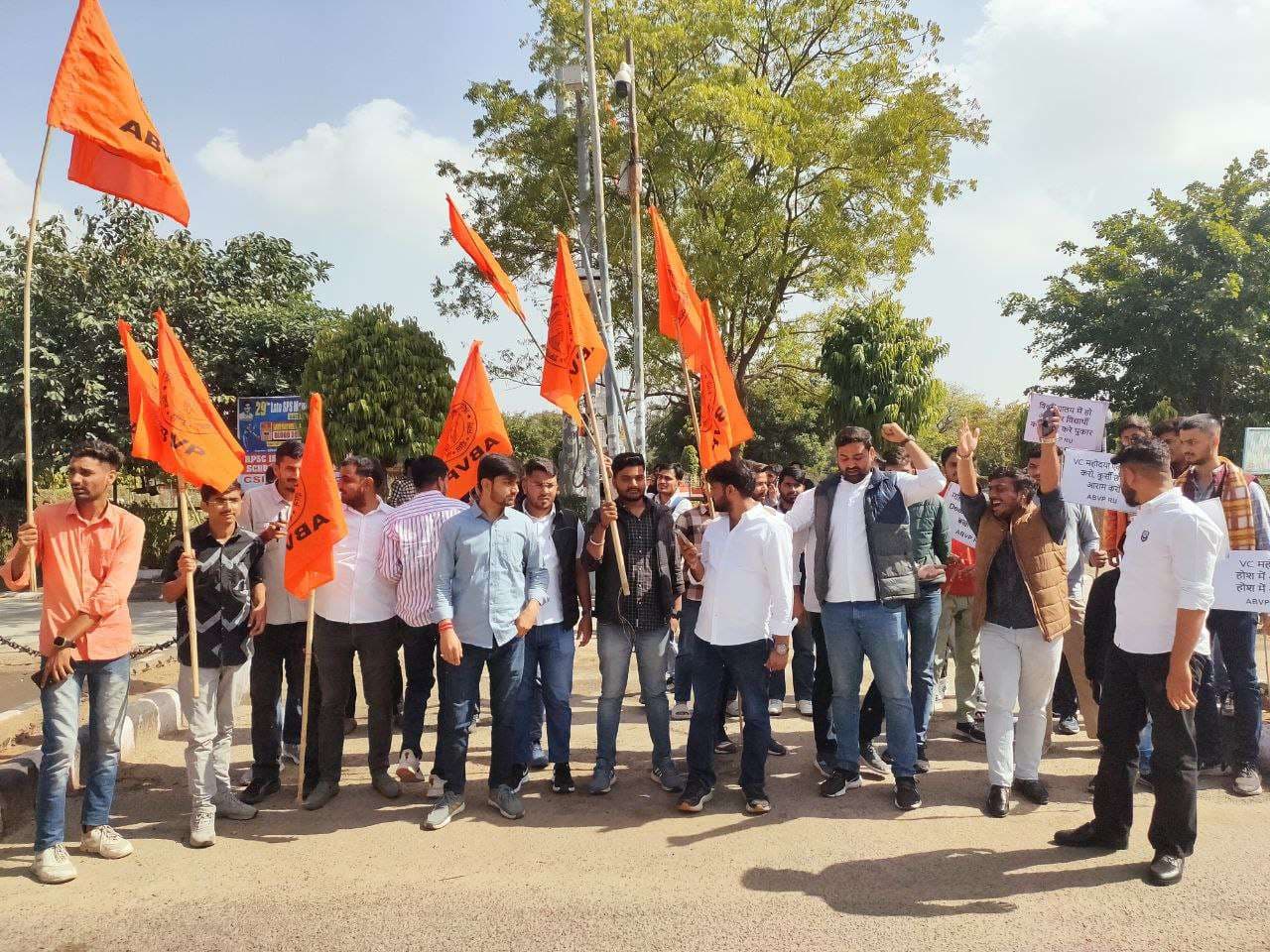 Demonstration of Abvp in Rajasthan University