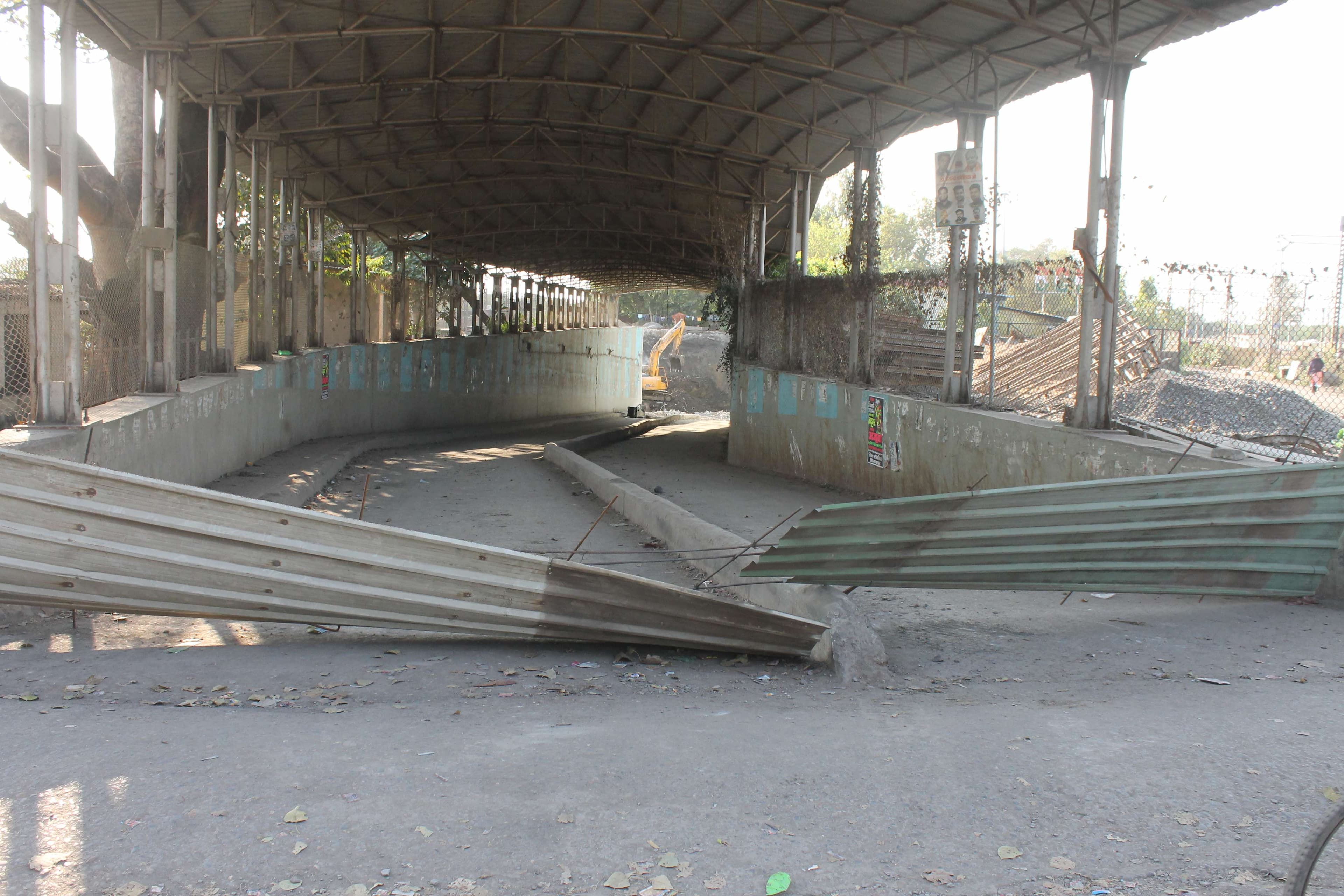 Construction work for the underpass