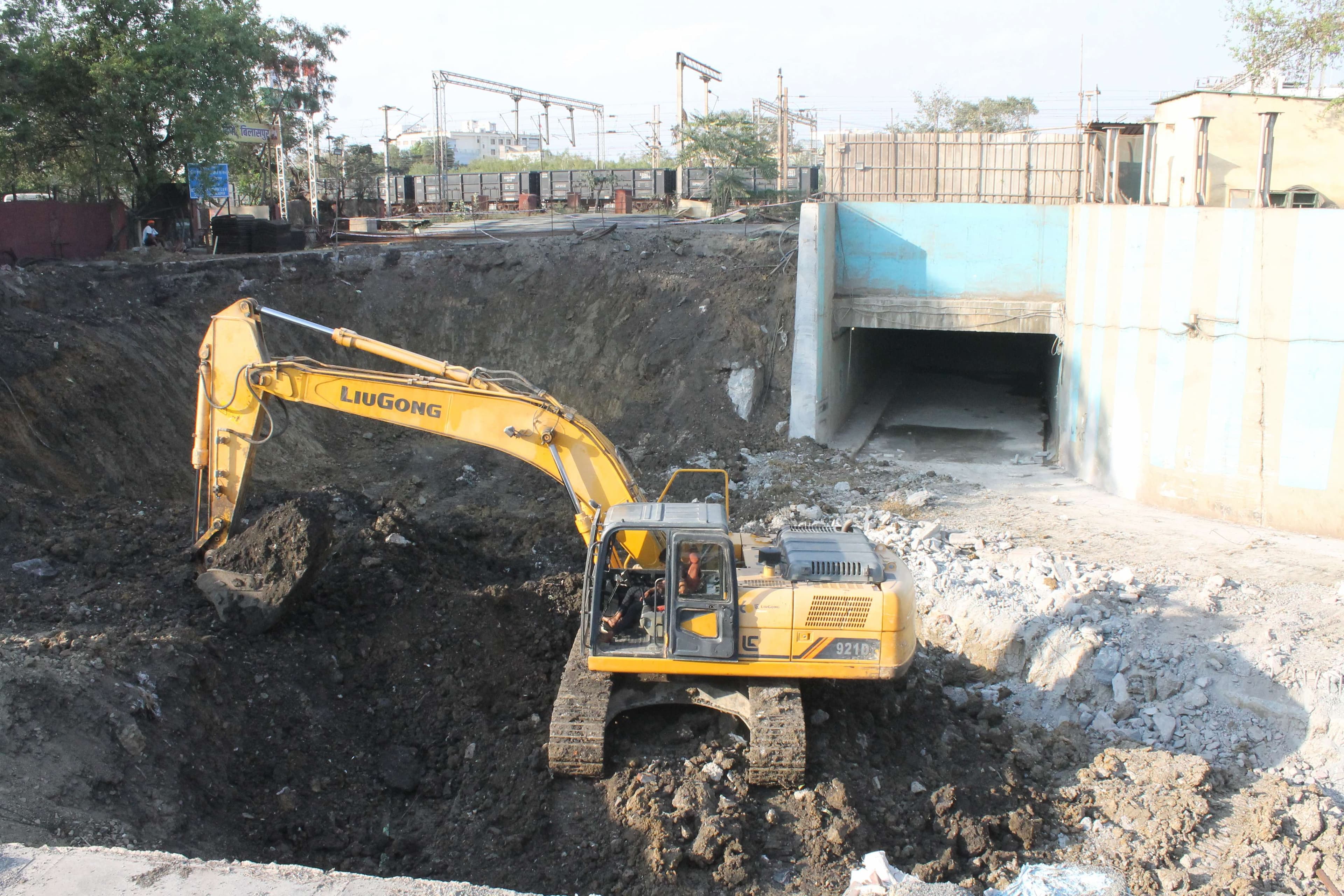Construction work for the underpass