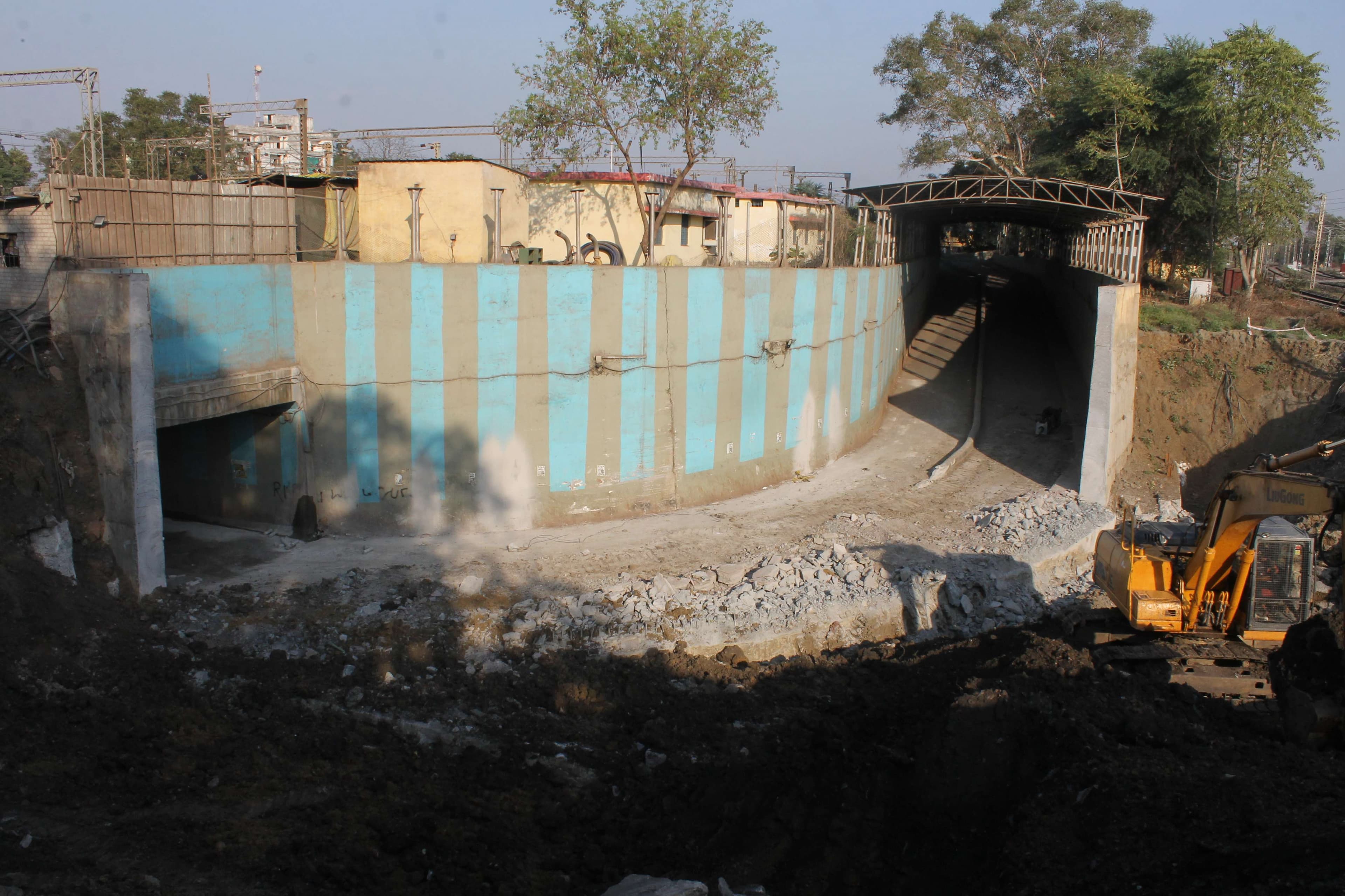 Construction work for the underpass