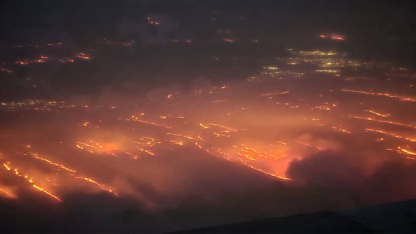 Huge fire in the forests of Texas