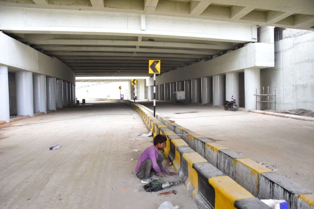 The work of underpass at Tonk Road B2 bypass