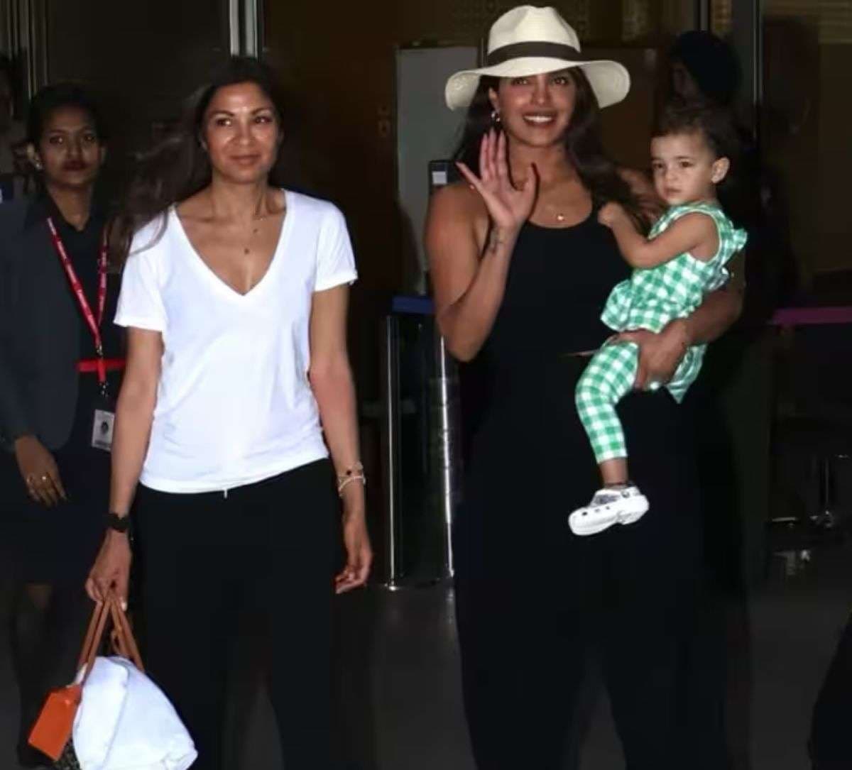 Priyanka Chopra reached India with daughter Malti and visited Siddhivinayak temple