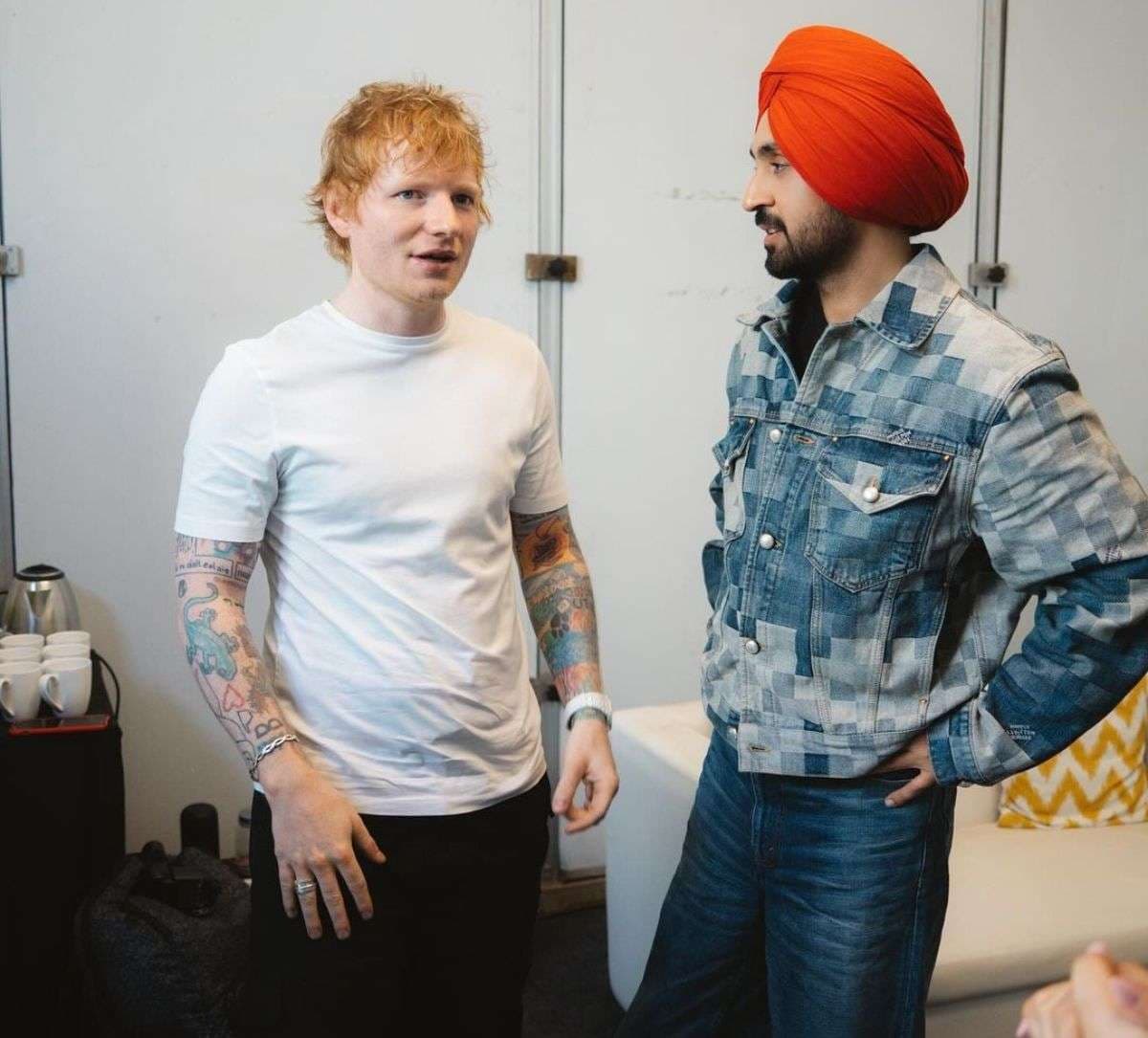 Diljit Dosanjh shares BTS photo with Hollywood singer Ed Sheeran