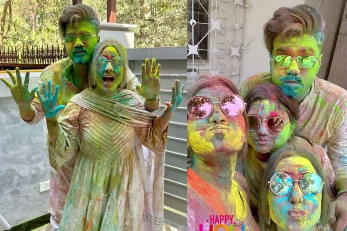 muslim actress hina khan celebrating holi