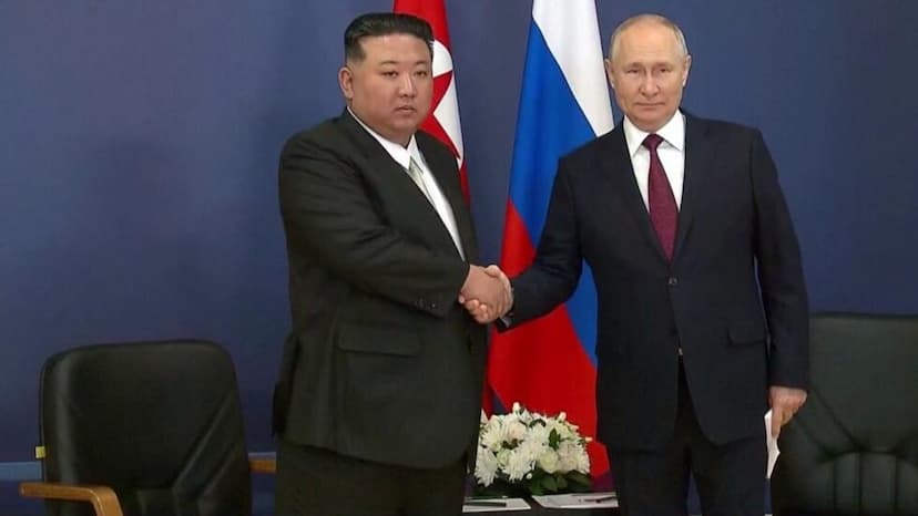 Kim Jong and Vladimir Putin